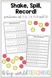 Shake And Spill Partitions Of 10 9 8 7 6 And 5 Math Work Stations Basic Math Skills Kindergarten Math