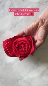 How To Fold A Napkin Into A Rose Pinterest