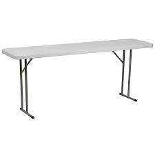 Flash Furniture 18 In X 72 In Outdoor Rectangle Plastic White Folding Table Lowes Com In 2020 Training Tables Folding Table Flash Furniture