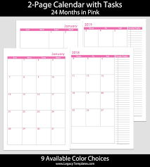 5 5 X 8 5 Planner Template Luxury 2018 2019 24 Months 2 Page Calendar 5 5 X 8 5 In 2020 Calendar Template Free Calendar Template Printable Montly Calendar