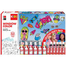 Window color vorlagen malvorlagen bad badezimmer 12. Kids Window Color Set Party Pack 6 X 80 Ml Marabu 0306000000101 4007751761163