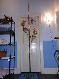 Not available at clybourn place. Vintage Tension Pole Light And Plant Stand Combo 8 Ceiling 1796187164