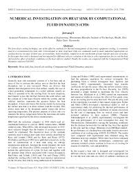 numerical investigation on heat sink by