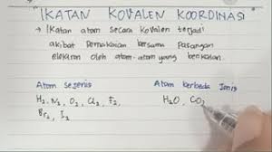 Sering kurang dari 8 elektron dan disebut juga. Ikatan Kovalen Koordinasi Kimia Kelas X Pestauli Marbun Youtube