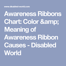 Awareness Ribbons Chart Color And Meaning Of Awareness