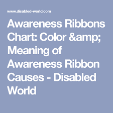 awareness ribbons chart color and meaning of awareness