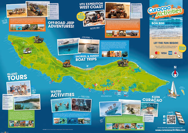 Curaçao Tourist Board regional map, AI generated