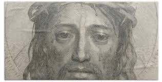 The Sudarium of Saint Veronica Bath Towel by Claude Mellan