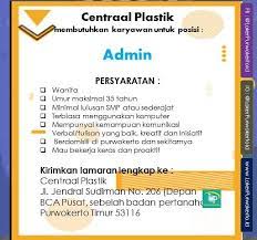 We did not find results for: Centraal Plastik Membutuhkan Karyawan Loker Purwokerto Facebook