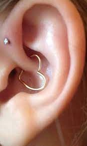 Cartilage Heart Solid Gold 14k Earring Daith Piercing Helix Etsy In 2021 Cool Ear Piercings Earings Piercings Nose Piercing Hoop