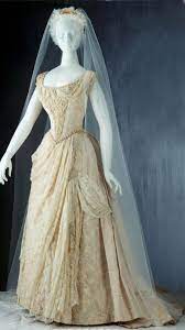 Wedding Dress Shoes Australia 1887 Ivory Silk Faille Machine Valenciennes Style Lace Faux Pearls And Wh Vintage Dresses Historical Dresses Vintage Gowns