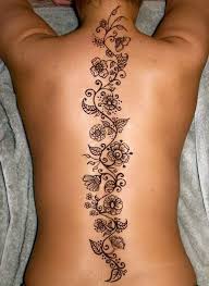 Grey Flowers Spine Tattoo For Back Body Tattoos Henna Tattoo Designs Lace Tattoo