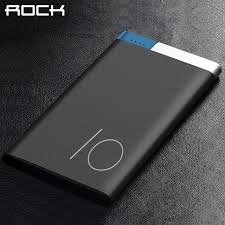 Slim 10000 Mah Power Bank Rock Portable Ultra Thin Polymer Metal Alloy Powerbank Battery Power Bank 10000mah Powerbank Polymer Power