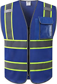 Sfvest safety reflective vest construction building vest safety clothing work vest multi pocket black vest (color : Amazon Com Color Blue Safety Vest