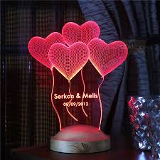 Kisiye Ozel 4 Kalpli 3d Led Lamba Hediye Dukkani Lamba Led Silhouette
