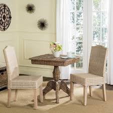 Safavieh Odette Wicker Dining Chair 2 Piece Set Side Chairs Dining Brown Dining Chairs Gray Dining Chairs
