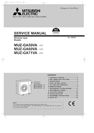 mitsubishi msz ga60va service manual