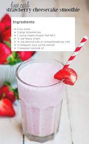 Low Carb Strawberry Cheesecake Smoothie Cheesecake Smoothie Almond Milk Smoothie Recipes Low Carb Smoothies