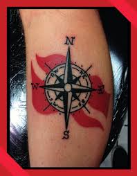 Compass Rose With Dive Flag Tattoo By Anthony Hunter Dove Tattoos Tattoos Scuba Tattoo