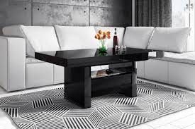 Glass high gloss coffee table lowboard cream. Parma Black High Gloss Convertible Coffee Table 120cm