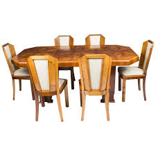 1930s Art Deco Burr Walnut Dining Table Six Chairs Antique Dining Rooms Walnut Dining Table Antique Dining Room Furniture