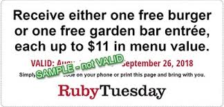 Ruby tuesday by thuzi is the official app of the ruby tuesday chain of restaurants, providing you with exclusive offers, as well as many other useful features. Ruby Tuesday Birthday Club Sign Up For Free Burger