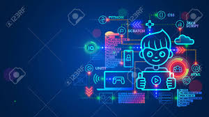 Coding games for beginners free. Kid Programmer Learn Coding On Computer Tablet Or Phone Child Royalty Free Cliparts Vectors And Stock Illustration Image 147992147