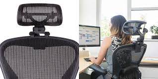 Nahaufnahme von schwarzem ledersessel, bürostuhl tischdrehstuhl. Aeron Chair Kopfstutze Brauche Ich Eine Infos Test