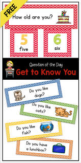 Free Question Of The Day Get To Know You Pocket Chart