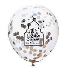 15 Pcs Of 12 Inch Ramadan Kareem Eid Mubarak Confetti Transparent Ball Ppaarrttyy