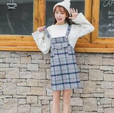 Sweet Cute Korean Fashion Plaids Checks Slim Winter Casual Wool Strap Dress Ebay