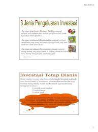 Jenis investasi berdasarkan aset adalah penggolongan investasi dari segi aspek modal dan kekayaan. 14b Teori Investasi Pdf Document
