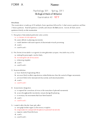 37 Questions On Biological Basis Of Behavior With Solution Psyc 301 Docsity