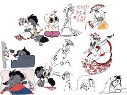 the tonal dissonance in my arts a sight to behold — some lord shen + boss  wolf doodles i love these...