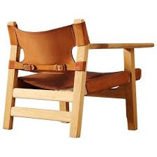 Borge Mogensen Spanish Chair In Solid Oak And Cognac Leather Danmark