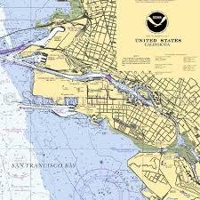California Alameda Oakland Nautical Chart Decor