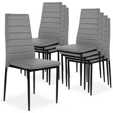 Chaque chaise de ce lot dispose d'un dossier haut, ce qui assure un meilleur maintien du dos. Lot De 8 Chaises Strip Empilables Gris