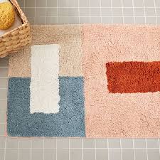 Bath mats sheet street bathroom mats. Organic Colorblock Bath Mat