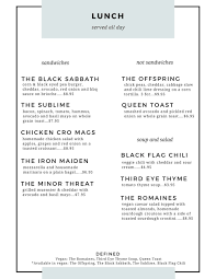 The goods menu and the logistics system in 2205 solved that problem. Dine In Take Out Menu The Union Market