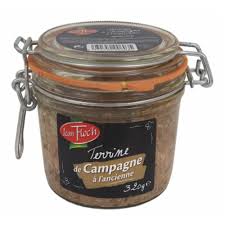Line the terrine tin with the bacon slices so they are slightly overlapping and let the excess hang over. Jean Floch Country Style Terrine 320gr Pate Amatos Liquor Mart Shop