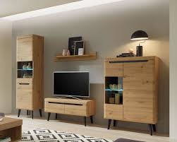 Stylefy delme wohnwand schwarz | graphit hochglanz. Wohnwand Anbauwand Torge 4 Teilig Artisan Eiche Schwarz Grifflos Mdf Modern Wohnwande Wohnzimmer Feldmann Wohnen Gmbh Online Shop