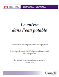 Dans notre boutique en ligne de traitement de l'eau purepro, comment assainir et potabiliser, filtrer utiliser une eau de puits, de forage, de source ou de pluie permet : Le Cuivre Dans L Eau Potable Document Technique Pour Consultation Canada Ca
