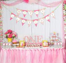 Compare prices & save money on party supplies. Baby Girl 1st Birthday Party Decorations At Home Novocom Top