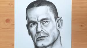 How to draw John Felix Anthony Cena easy pencil sketch