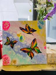 Butterfly oil painting on canvas signed hand painted. Soothing Abstract Butterfly Canvas Painting Hobbies Toys Stationery Craft Art Prints On Carousell