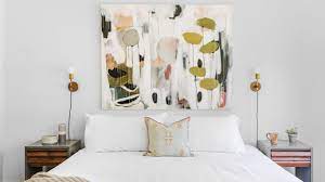 I like contrasting wall behind bed. Home Decor 15 Ways To Decorate The Area Above The Bed Architectural Digest India