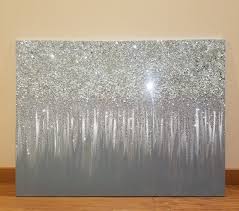 Black And Silver Glitter Wall Art Silver Glitter Art 30x40 Etsy In 2020 Glitter Art Glitter Wall Art Glitter Wall