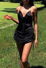 Drawstring Dress Black In 2020 Black Women Fashion Fashion Summer Dress Outfits