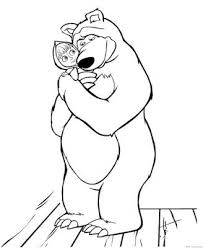 Masha Y El Oso Para Colorear Bar Zeichnung Bar Skizze Ausmalbilder
