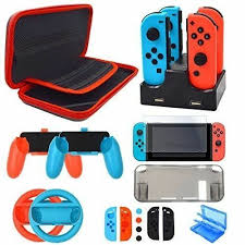 Accessories Kit For Nintendo Switch Console W Blue Red Joy Con 17 In 1 Nintendoswitch Nint Nintendo Switch Accessories Nintendo Switch Games Nintendo Switch